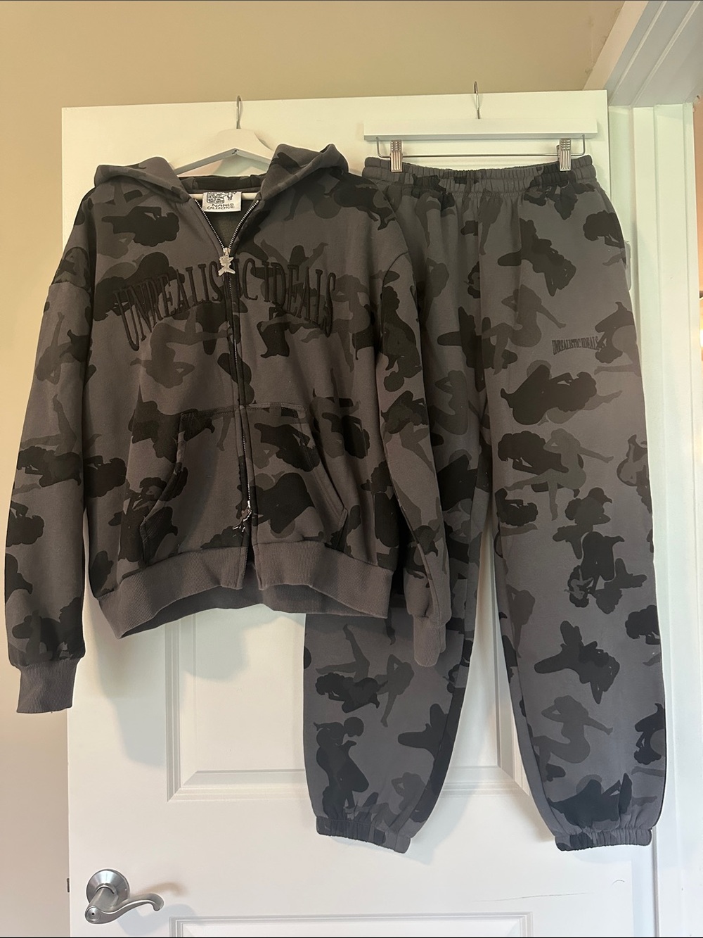 Named Collective Camo Zip Hoodie & Jogger Set - Gray